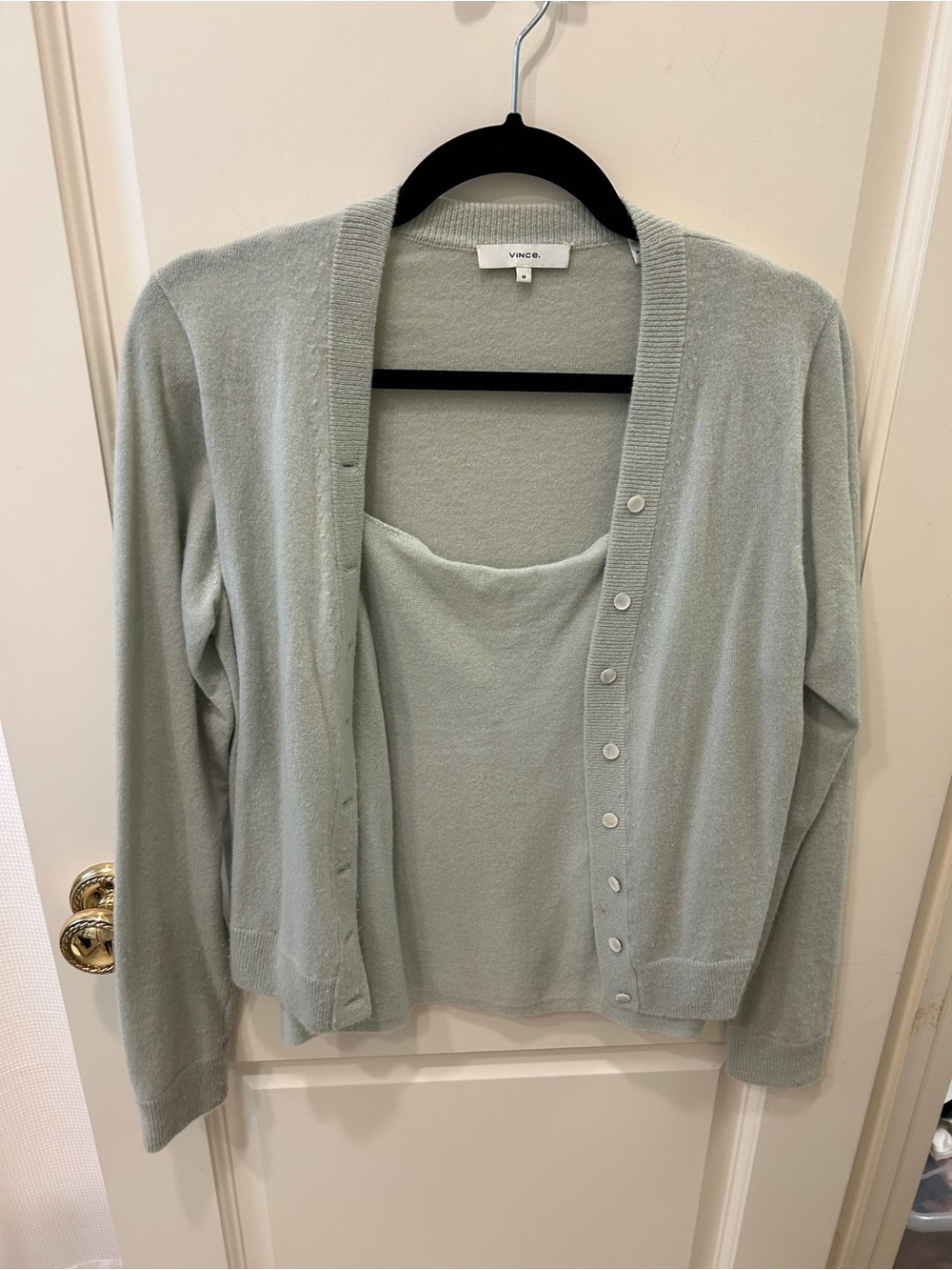Vince cashmere green twin set